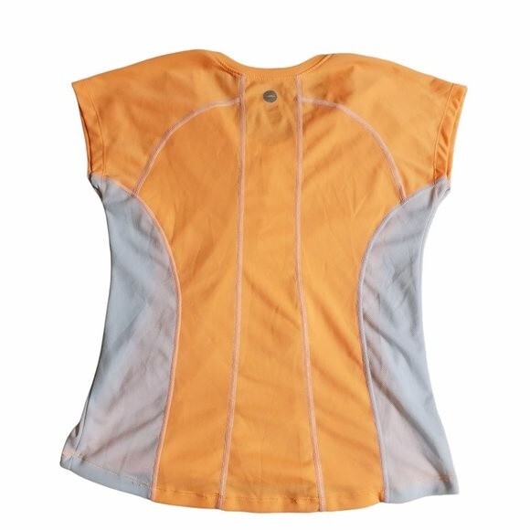 Avia Orange and White V Neck Short Sleeve Athletic T Shirt sz S - Picture 2 of 8